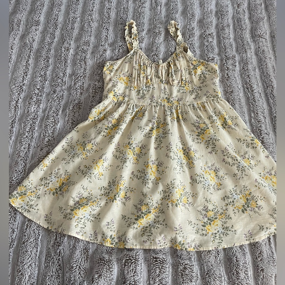 Lucky Brand sleeveless cream flowered dress size XL
